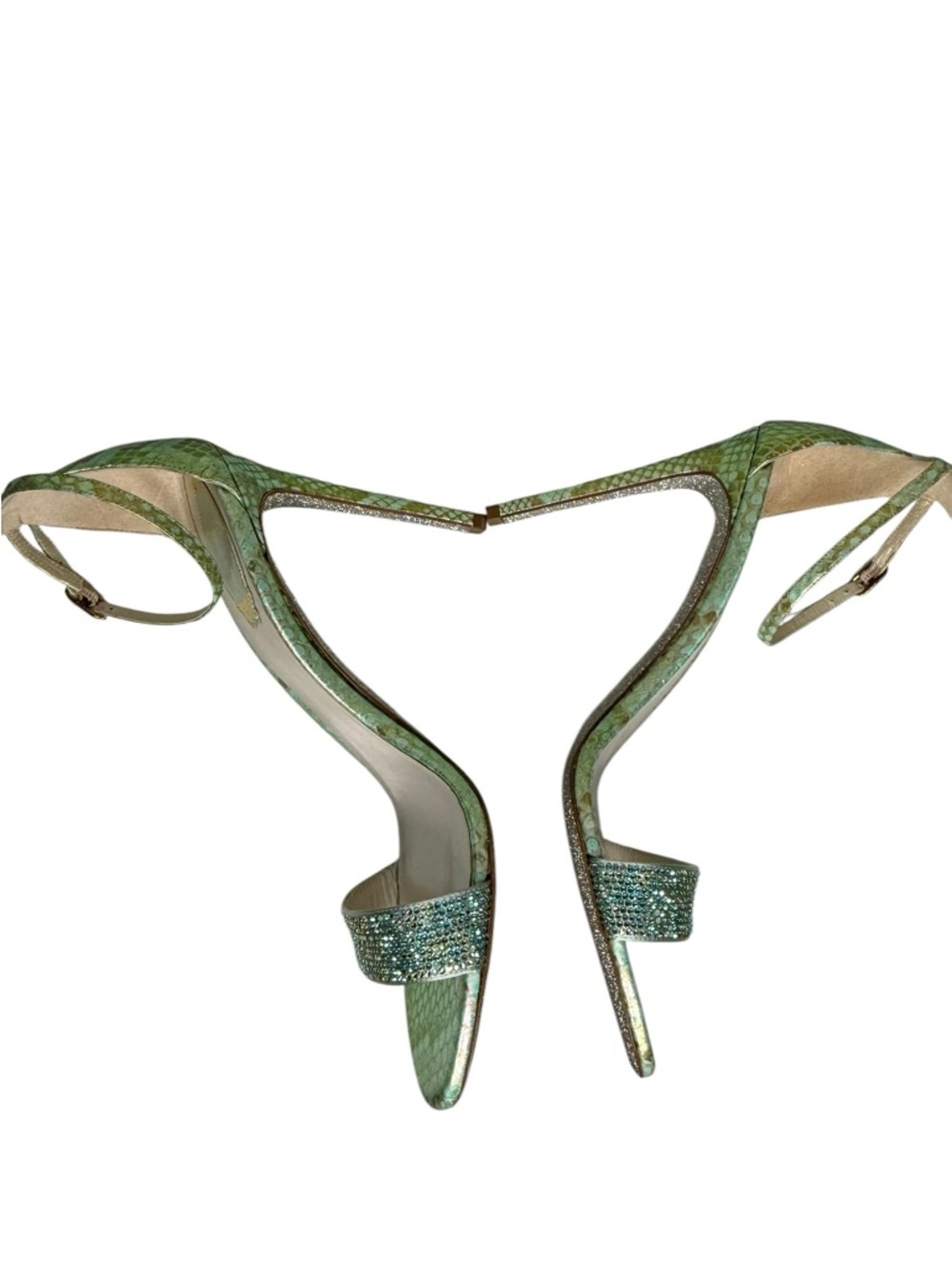 Rene Caovilla Python-Print Stiletto Cocktail Sandals Luxury Wedding size 41 - Picture 4 of 9